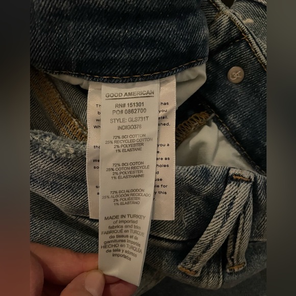 NWT Good American Good Legs Straight High Rise Distressed Jeans Blue Size 8 - Picture 12 of 13
